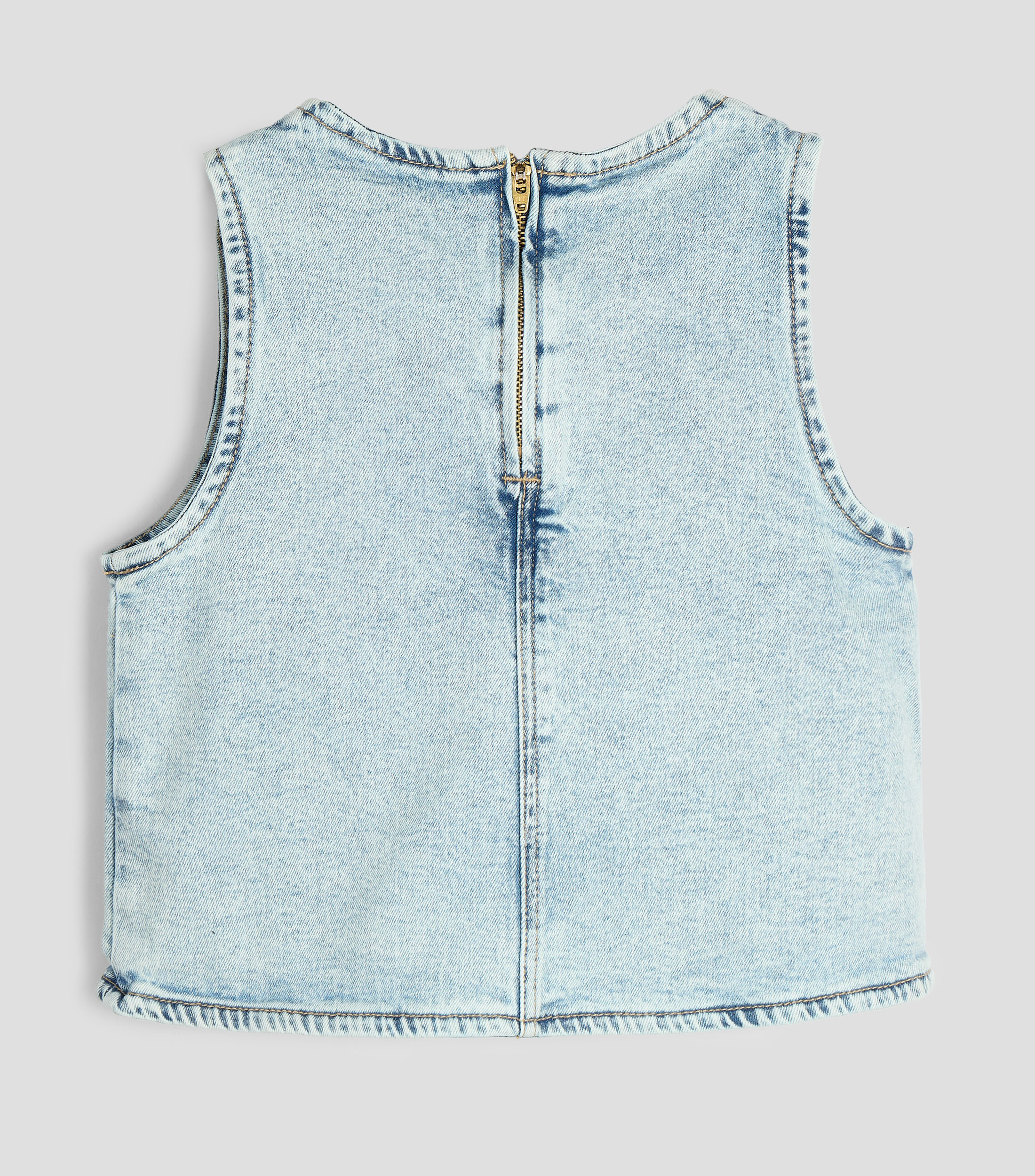 Blusa de mezclilla jaspeada sin mangas Niña